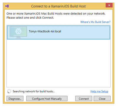 Xamarin.ios build host download with visual studio for mac os